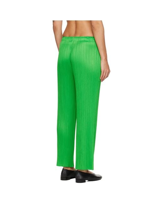 Pleats Please Issey Miyake Green Monthly Colors April Trousers