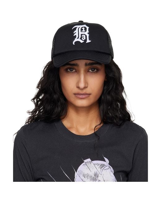 R13 Black Trucker Cap