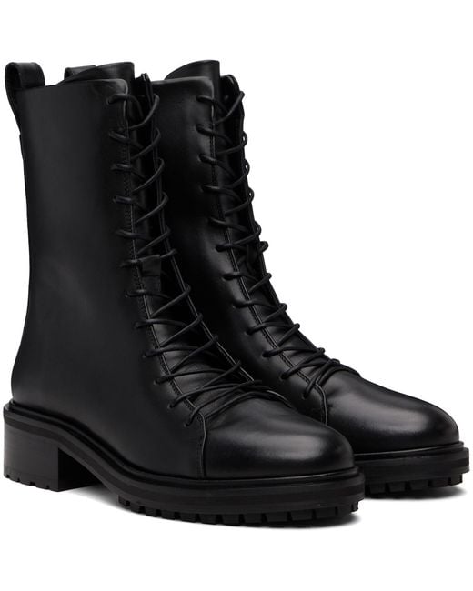 Aeyde Black Isa Lace-Up Ankle Boots