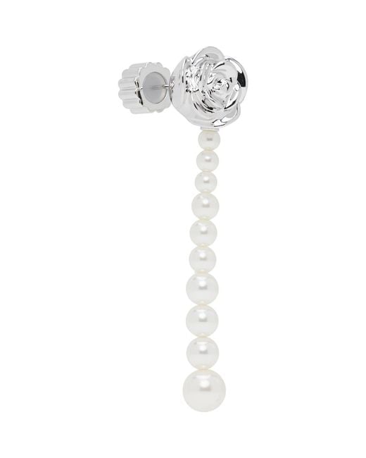 ShuShu/Tong Black Yvmin Edition Faux-Pearl Chain Rose Single Earring