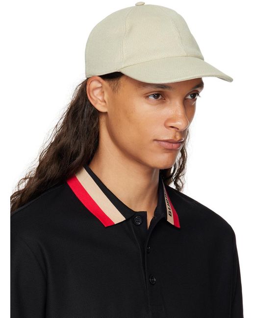 Burberry Black Ekd Cotton Blend Baseball Cap for men