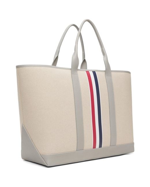 Thom Browne Natural Rwb Stripe Medium Tool Tote