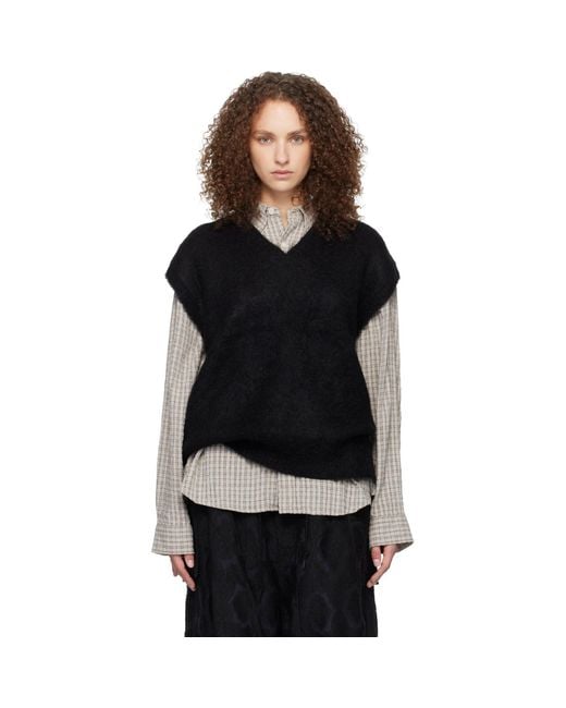 Needles Black Mohair Knit Vest