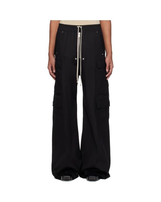 Rick Owens Black Temple Cargobelas Cargo Pants for men
