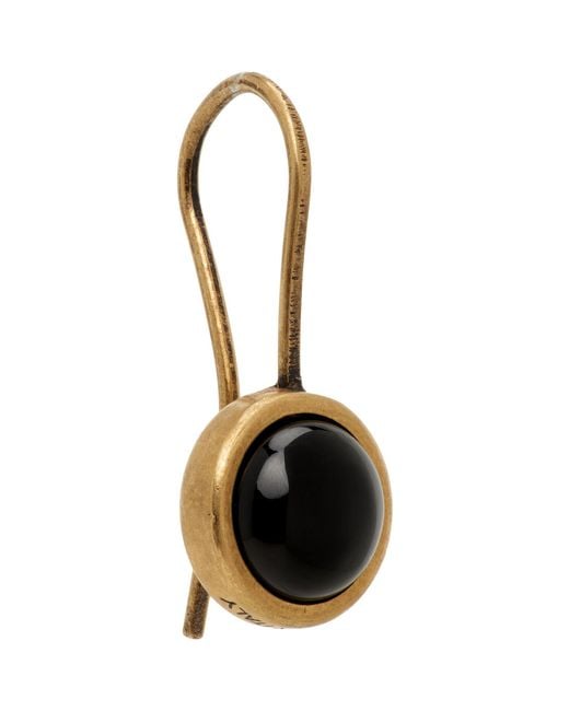 Dries Van Noten Black Stone Single Earring for men