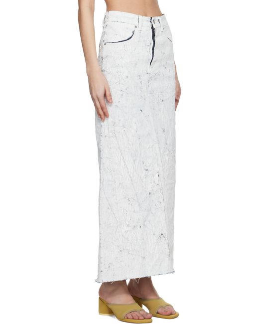 MM6 by Maison Martin Margiela Black Hand-Painted Denim Maxi Skirt