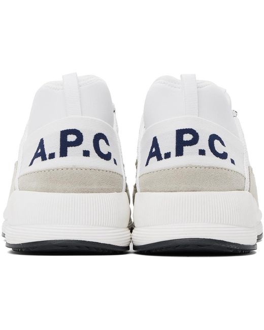 A.P.C. Black . White Run Around Sneakers for men