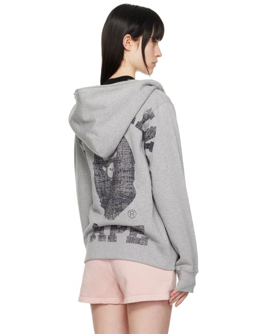 A Bathing Ape Black Over Print Full Zip Hoodie