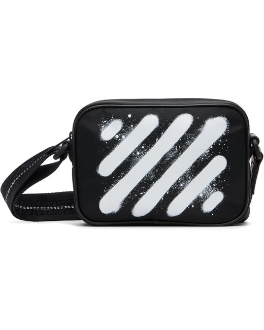 Off-White c/o Virgil Abloh Black Diagonal Spray Camera Bag for men