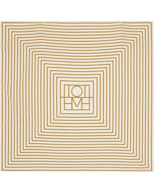 Totême  Metallic Toteme Off-white & Yellow Signature Monogram Scarf