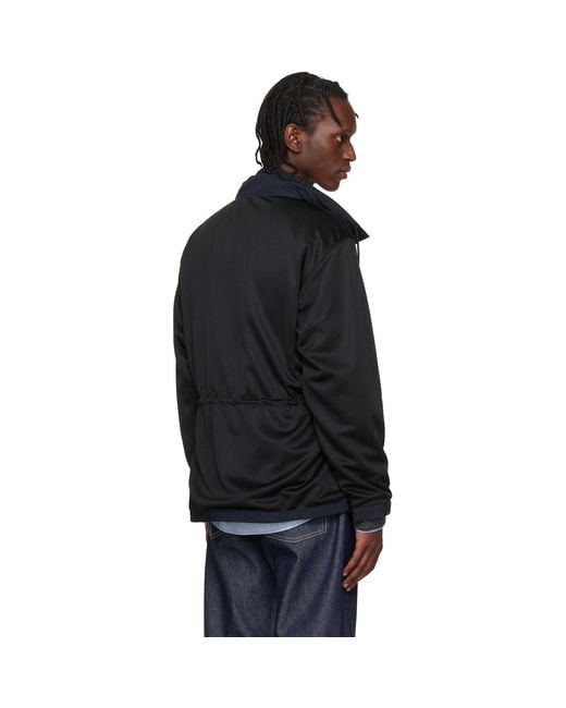 Toga Virilis Black Jersey Pullover Jacket for men