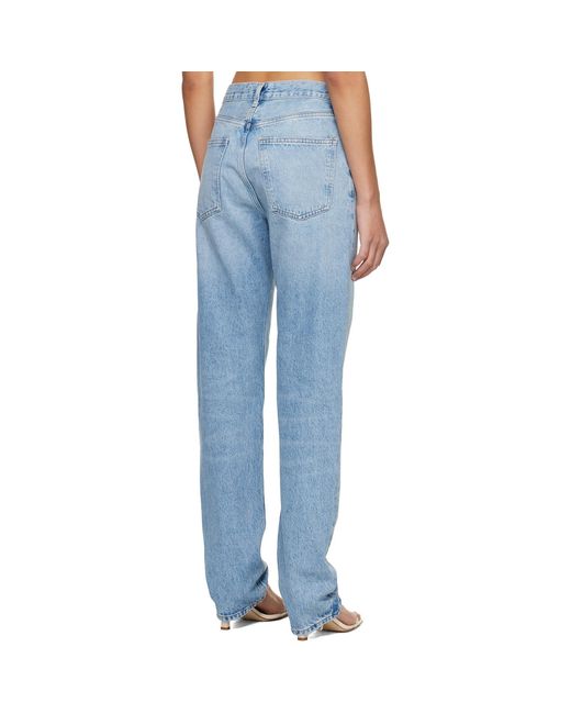 Agolde Blue 90's Mid Rise Straight Jeans