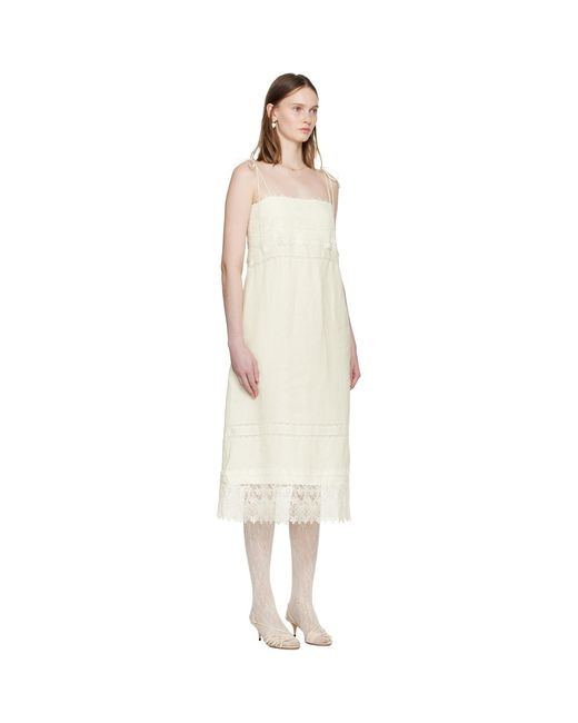 Valentino Black Off- Linen Midi Dress