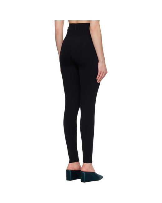 Alaïa Black Rib Belt Loop Leggings