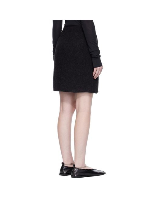 Lemaire Black Wrapover Miniskirt