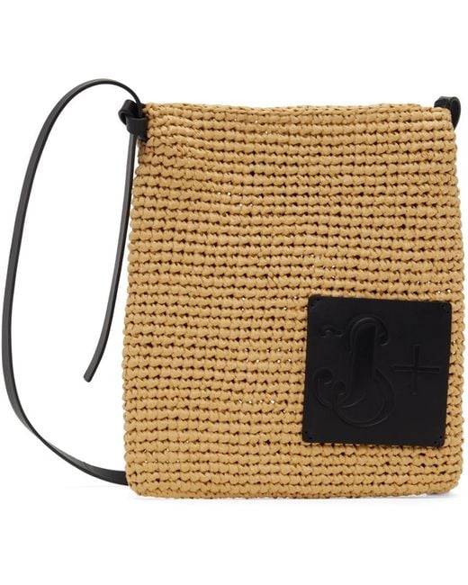 Jil Sander Metallic Beige Crochet Crossbody Bag