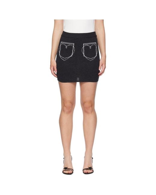 Moschino Black Heart Pocket Miniskirt