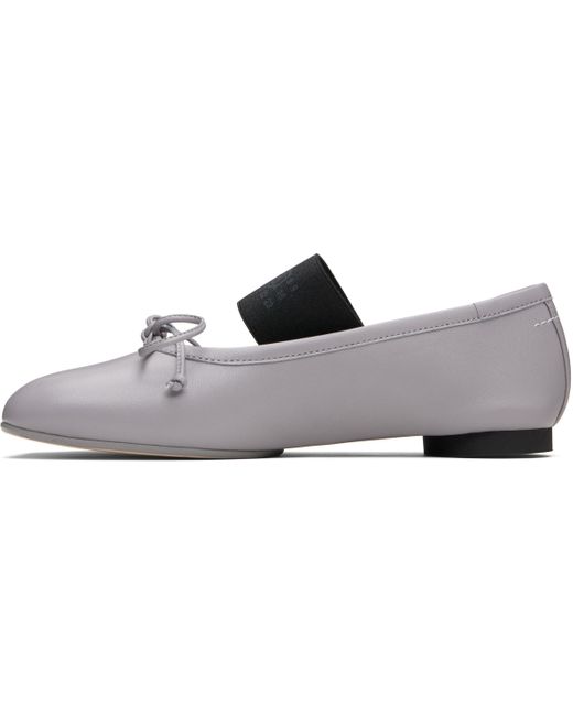 MM6 by Maison Martin Margiela Black Anatomic Numeric Ballerina Flats