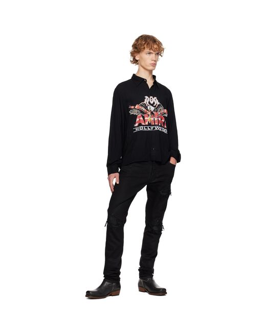 Amiri Black Ma Eagle Long Sleeve Shirt for men