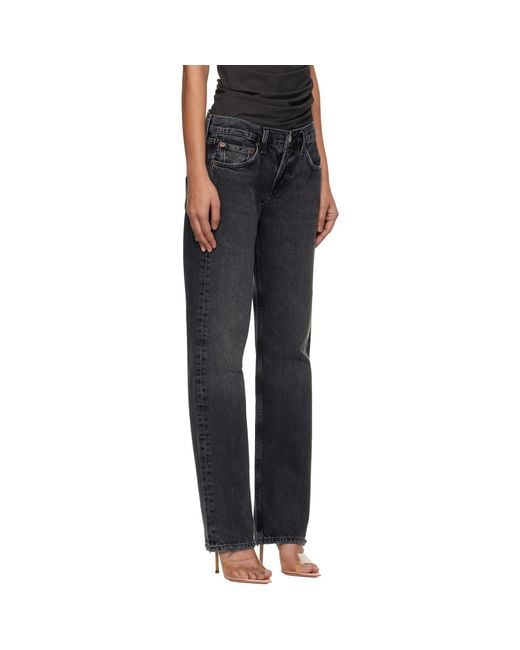 Agolde Black Low Rise Slim Jeans