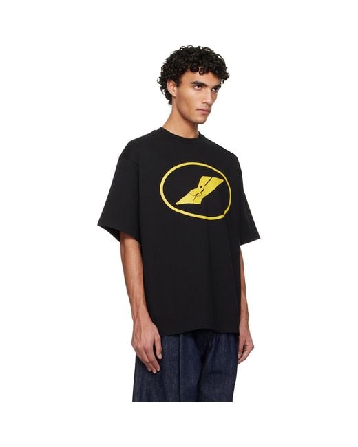 we11done Black Smile Logo T-Shirt for men
