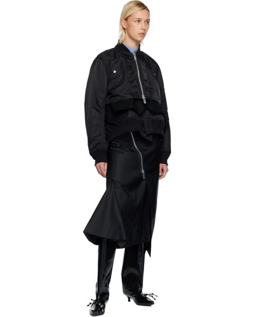 sacai/ナイロンツイルウールメルトンブルゾン/ボンバージャケット/サイズ1 sacai: カーキ ナイロンツイル ブルゾン ボンバージャケット | SSENSE 日本