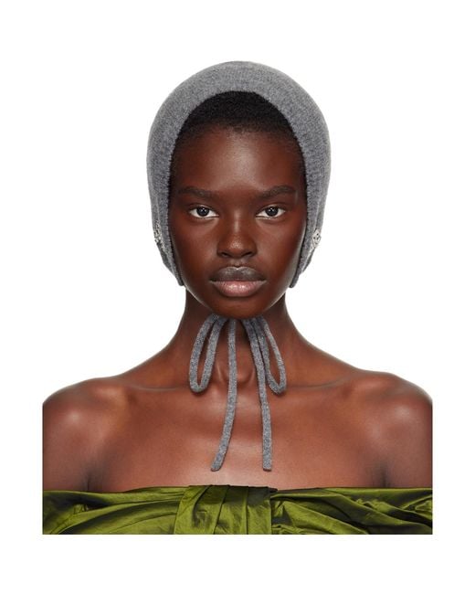 Simone Rocha Brown Cashmere Bonnet