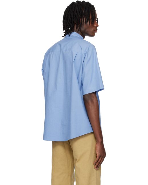 Auralee Blue Washed Finx Twill Shirt for men