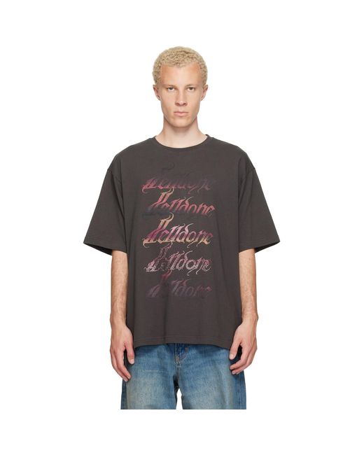 we11done Black Gradient Logo T-Shirt for men