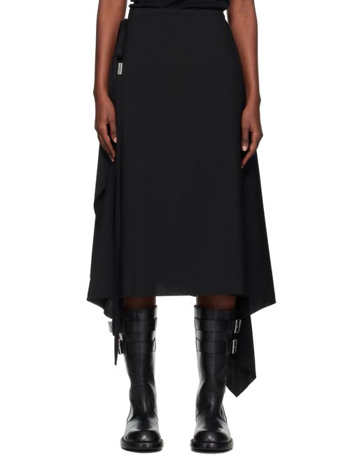 Ann Demeulemeester Black Ylva Wrap Midi Skirt