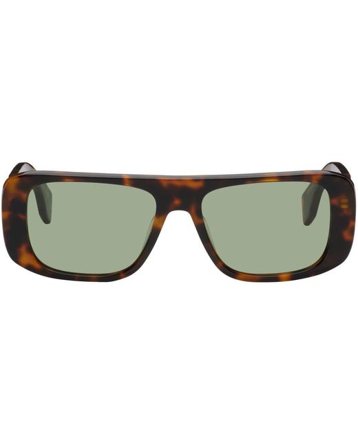 Marcelo Burlon Green Tortoiseshell Polygala Sunglasses for men