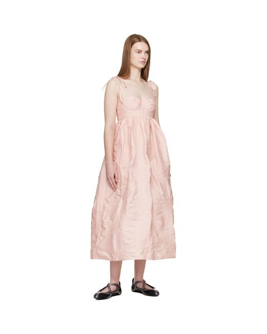 CECILIE BAHNSEN Pink Cbalena Midi Dress