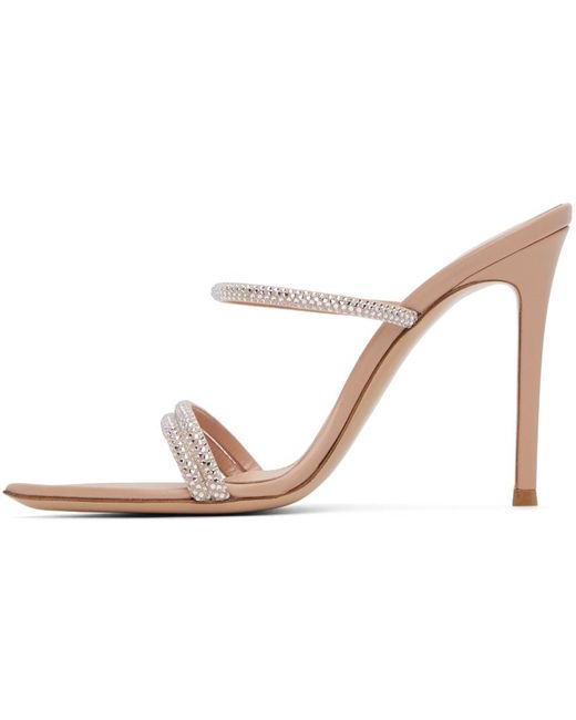 Gianvito Rossi Black Pink Crystal Heeled Sandals
