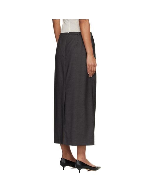 DUNST Black H-Line Striped Maxi Skirt