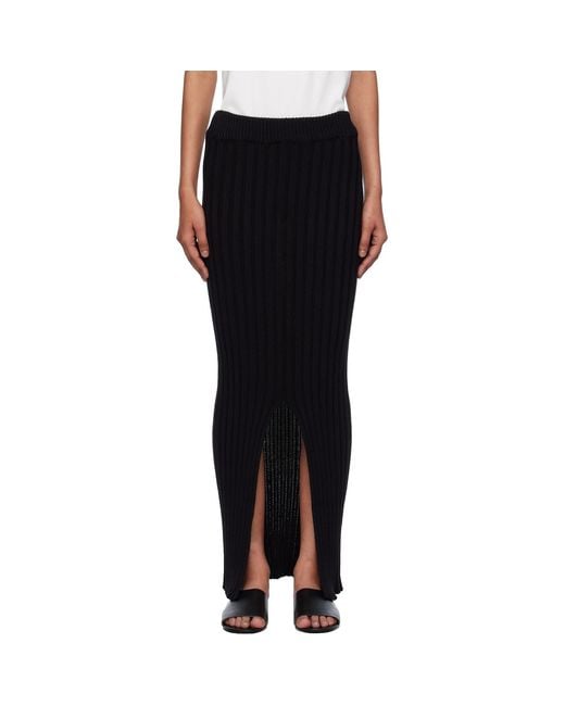 Baserange Black Macau Midi Skirt