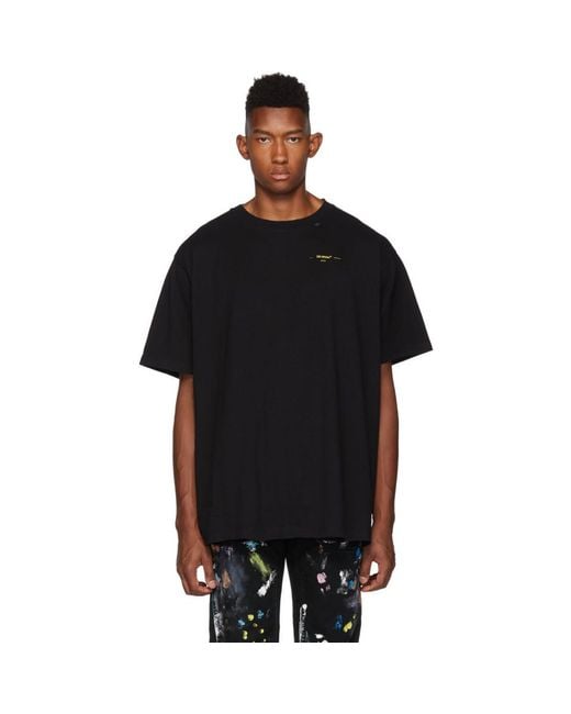 Off-White c/o Virgil Abloh Black And Yellow Painted Arrows T-shirt for men