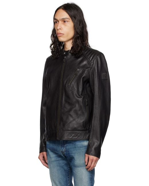 Belstaff v racer shop leather jacket black