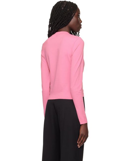 Jacquemus Les Classiquesコレクション Le T-shirt Gros Grain Manches Longues 長袖tシャツ Pink