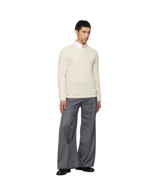 NULLUS Black Off- Cube Texture Knit Sweater for men