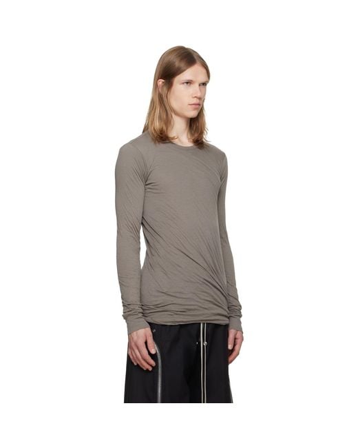 Rick Owens Gray Tower Double Ls T-Shirt for men