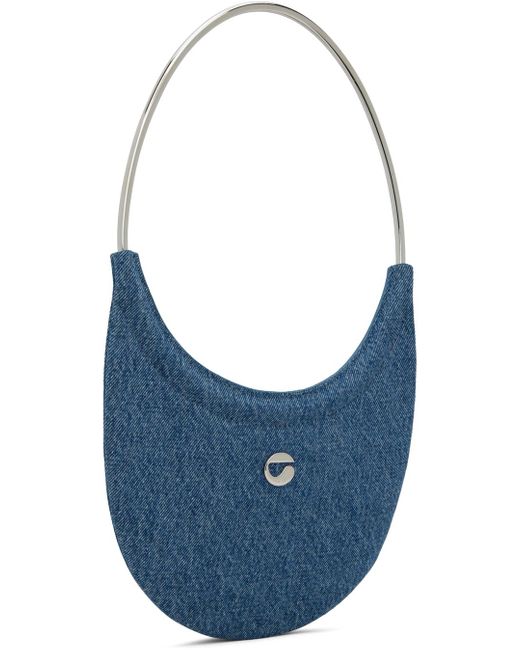 Sac sculptural bleu en denim à bandoulière en métal Coperni en coloris Blue