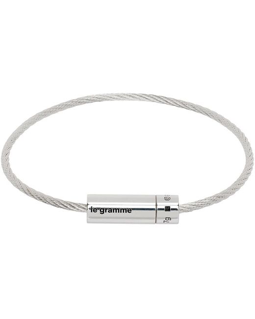 Le Gramme Black 'le 7g' Cable Bracelet for men
