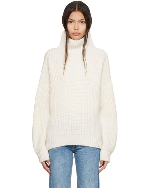 Anine Bing Off-white Sydney Turtleneck in Blue | Lyst