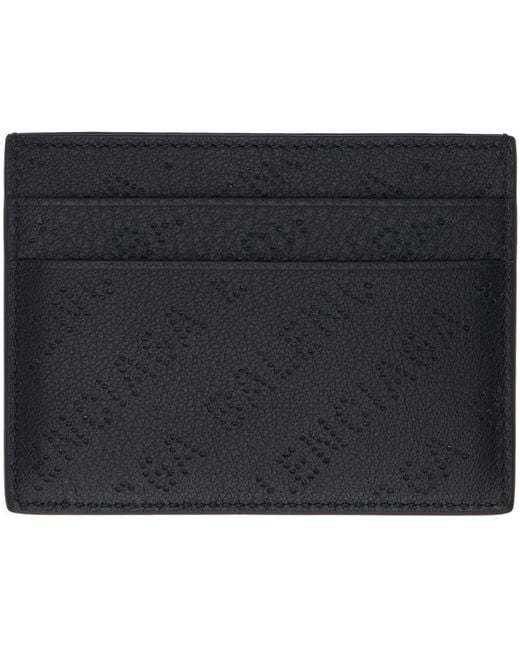 Balenciaga Black Perforated Card Holder for men