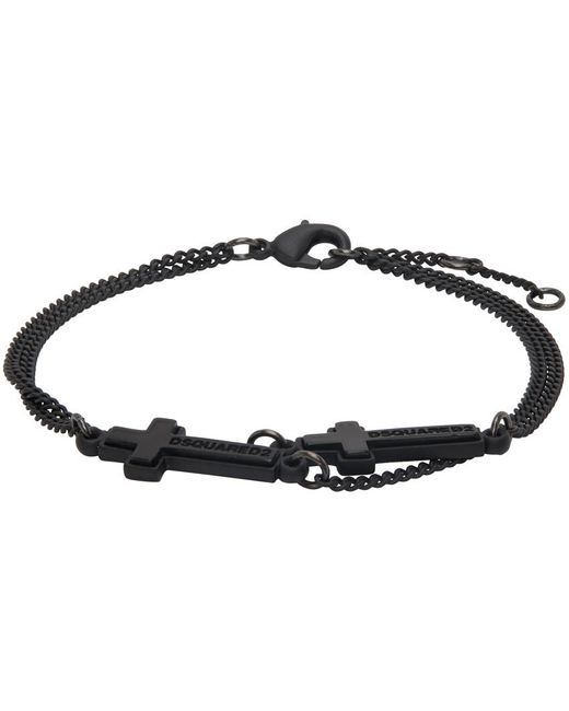 DSquared² Black Cross Bracelet for men