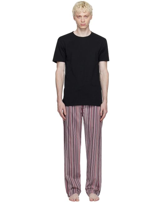 Paul Smith Black & Multicolor Manchester United Edition Pyjama Set for men