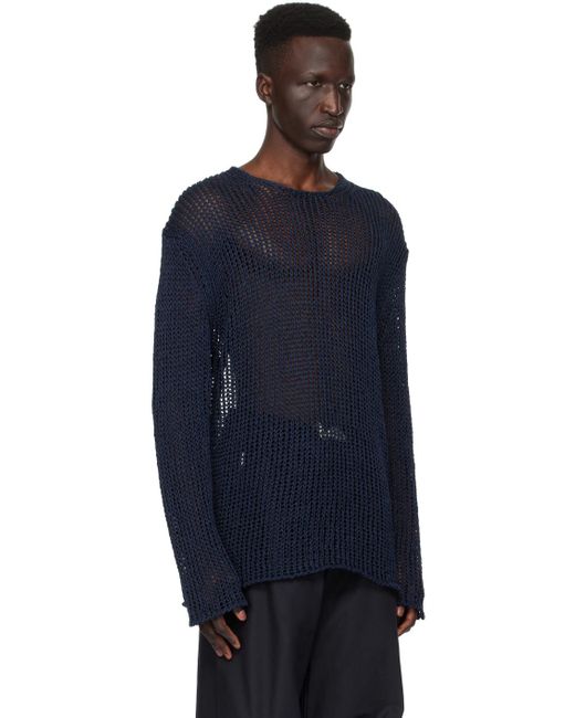 Jil Sander Blue Navy Patch Sweater for men