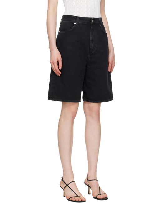 Loulou de Saison ブラック Isu デニムショートパンツ Black