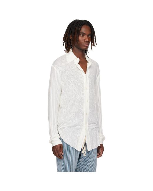Edward Cuming White Off- Kitchen Curtain Shirt for men