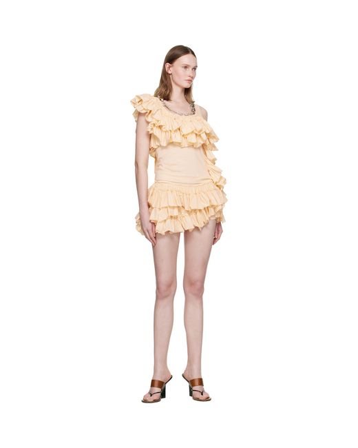 Dries Van Noten Natural Ruffled Top